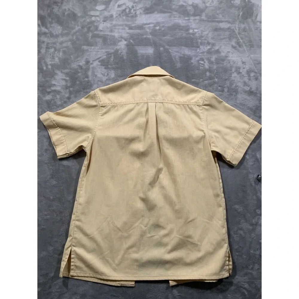 Vintage 70s 80s Levi's Sportswear Safari Utility Shirt Size M Yellow Pockets EUC